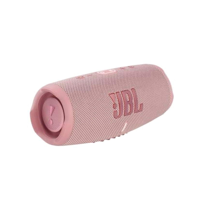 JBL Charge 5 – Enceinte portable Bluetooth avec chargeur intégré – Son puissant et basses profondes – Autonomie de 20 hrs – Etanche à l’eau et à la poussière – Rose