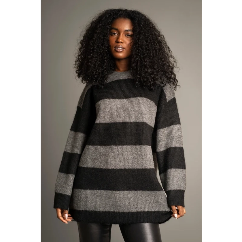 Kurt Charcoal Striped Knit