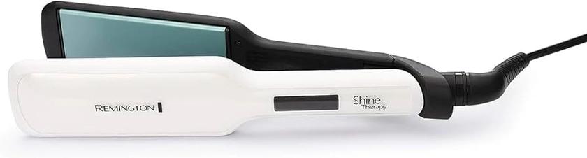Remington Shine Therapy Wide (45mm) Floating Plate Hair Straightener with Advanced Ceramic coating infused with Moroccan Argan Oil for sleek & smooth glide, 9 settings 150°C–230°C, S8550