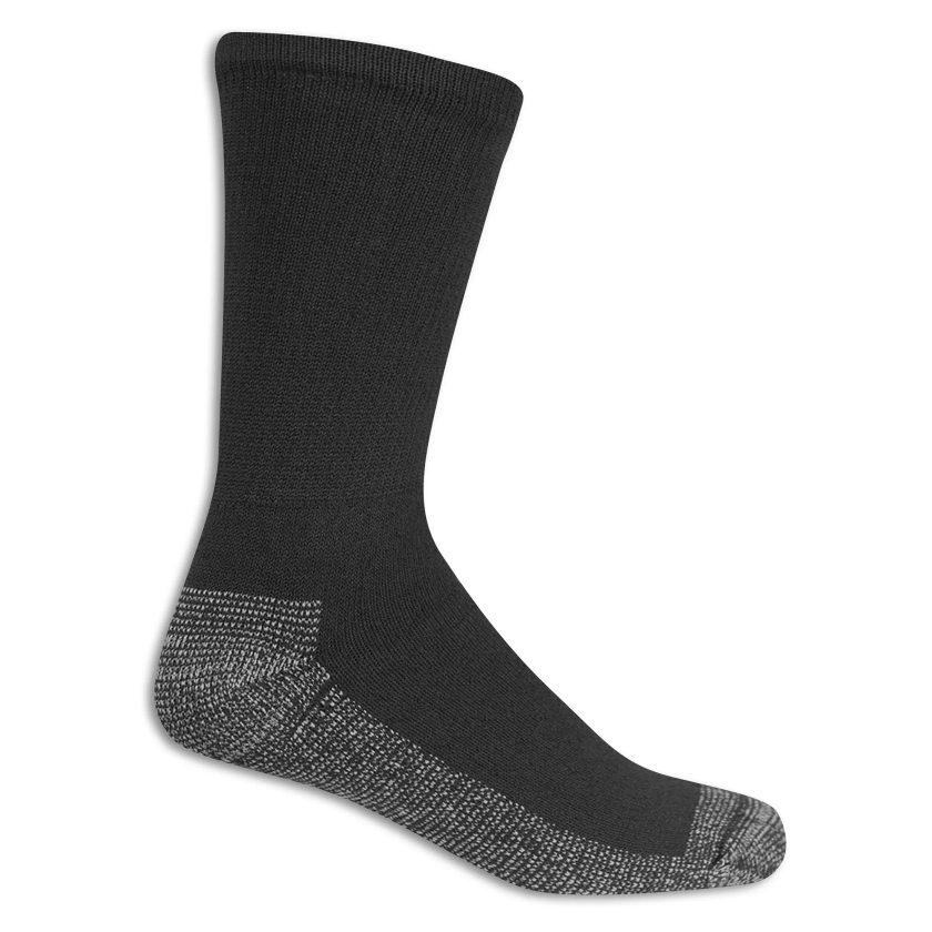 Fruit of the Loom Work Gear Crew Socks for Men, Black, Sizes 6-12 (10-Pack)