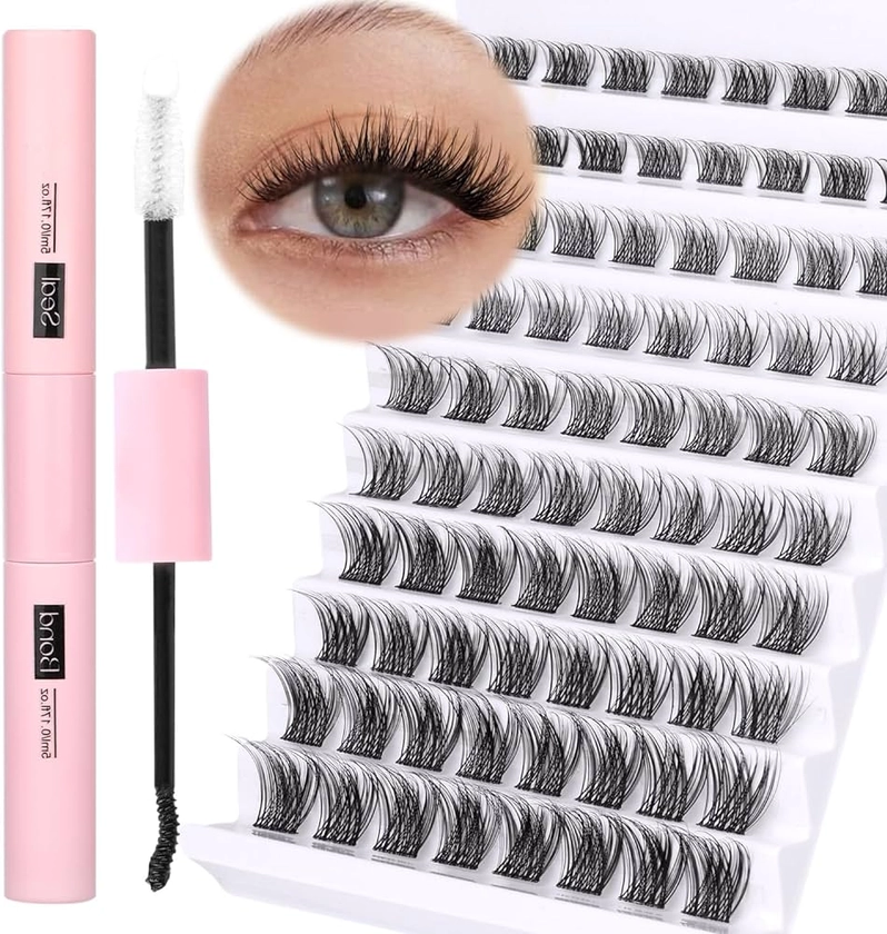 DIY Lash Extension Kit 80 Pcs Lash Clusters with Bond and Seal Cluster Lashes Natural Wispy Individual Lash Kit Eyelash Clusters by Ruairie