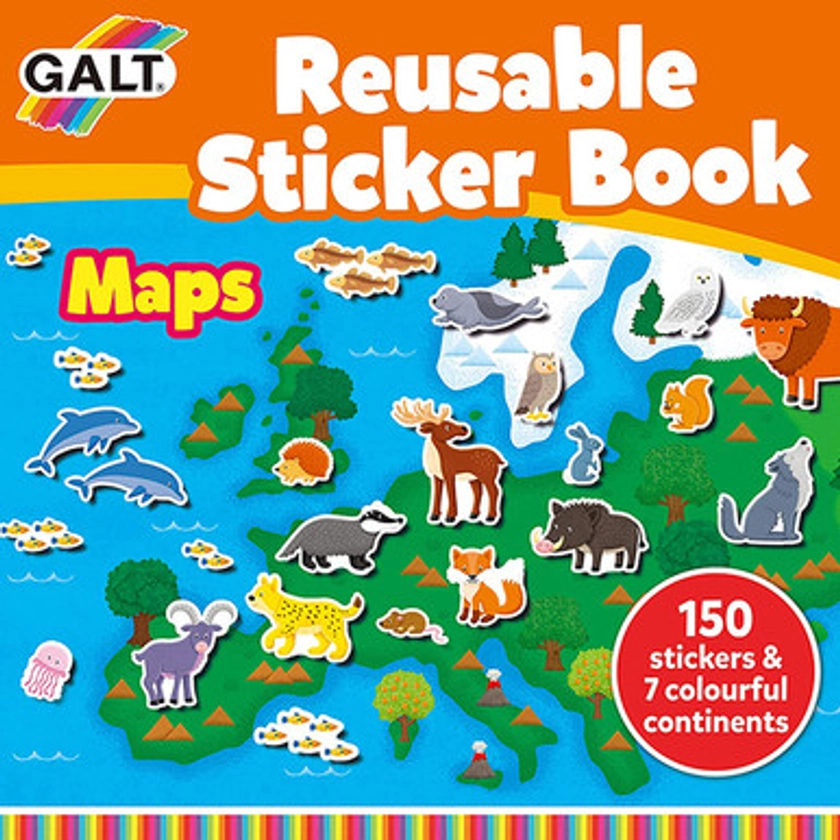 Galt Reusable Sticker Book – Maps