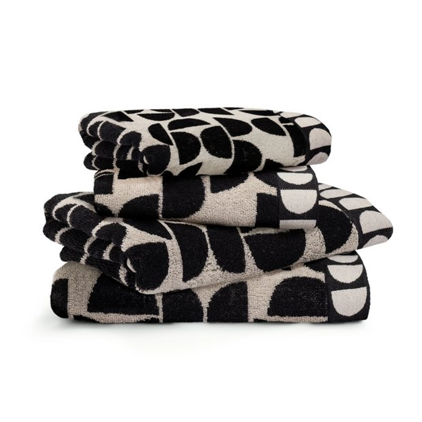 Buy Habitat Geo 4 Piece Towel Bale - Black And Grey | Bath towels | Argos