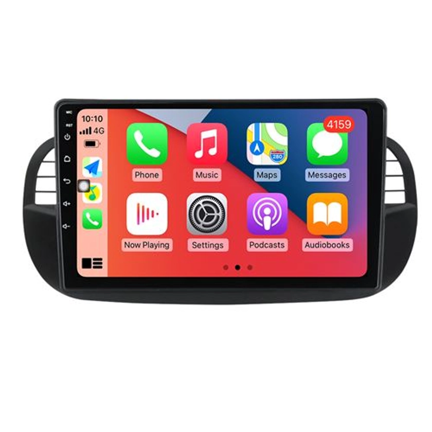 Autoradio GPS RoverOne CarPlay Android Auto pour Fiat 500 2007 - 2015 / Noir