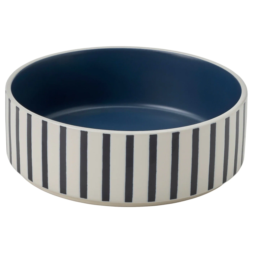 UTSÅDD pet bowl, stripe pattern black-blue/dark blue, 15 cm - IKEA