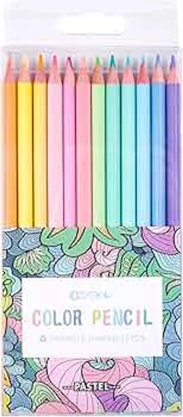 ECOTREE Macaron Colored Pencils, soften wood, Pastel coloring for adult and kids, Pack of 12