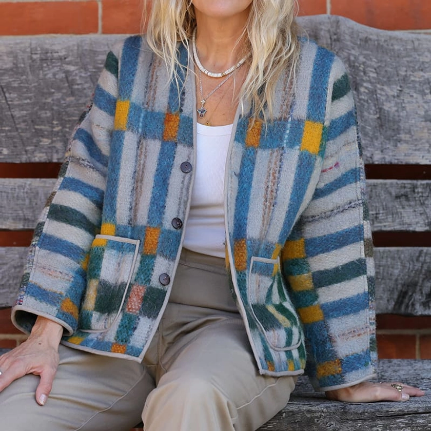 Shankor Blanket Jacket - Peace Check - Gen 2- M/L - Indigowares