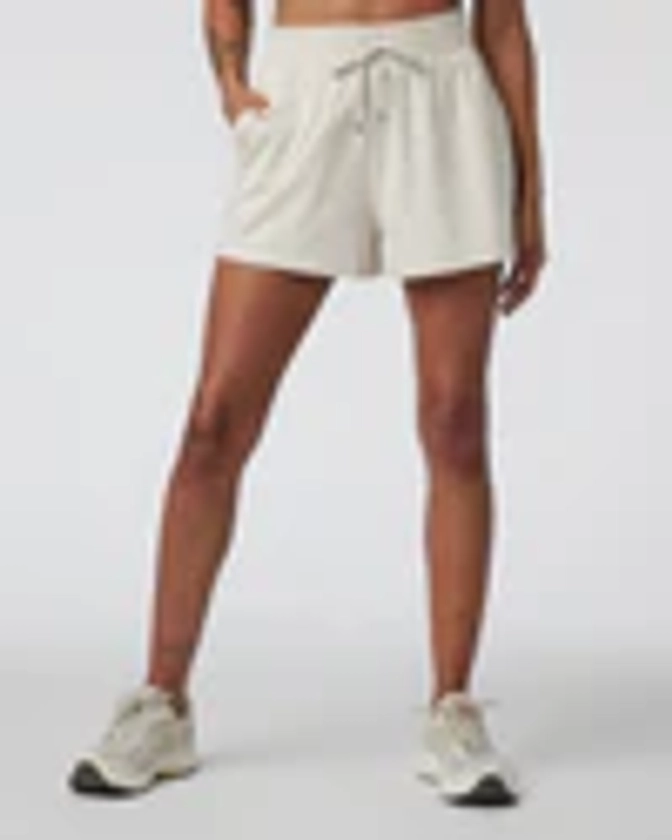 Halo Boxy Short | Milkweed High-Waisted Workout Shorts | Vuori