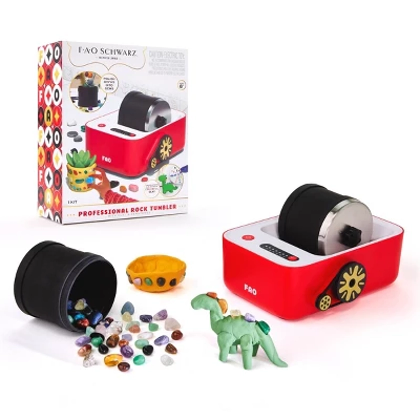 FAO Schwarz Toy Kids' Rock Tumbler with Clay and Gemstones - 22pcs