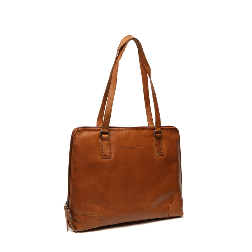 Leather Shoulder Bag Cognac Flint