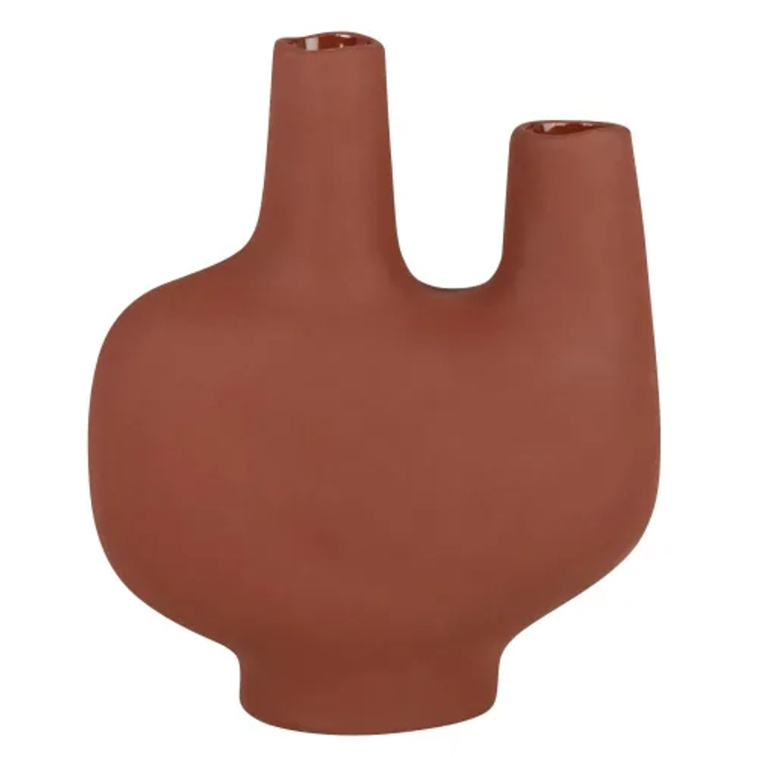 Vase en grès marron H18 | Maisons du Monde