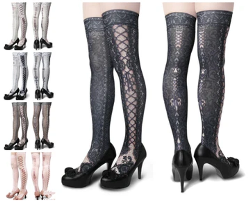 Corset Over Knee Socks Side Lace-up