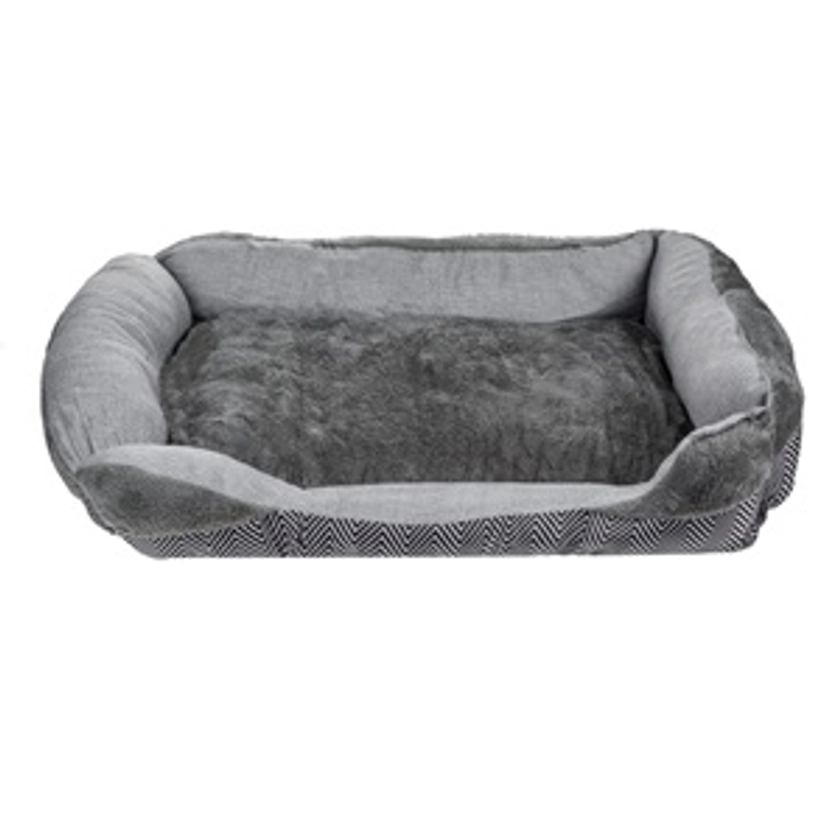 Κρεβάτι Σκύλου Παραλληλόγραμμο Fluffy Γούνα Γκρι 80x70x20cm