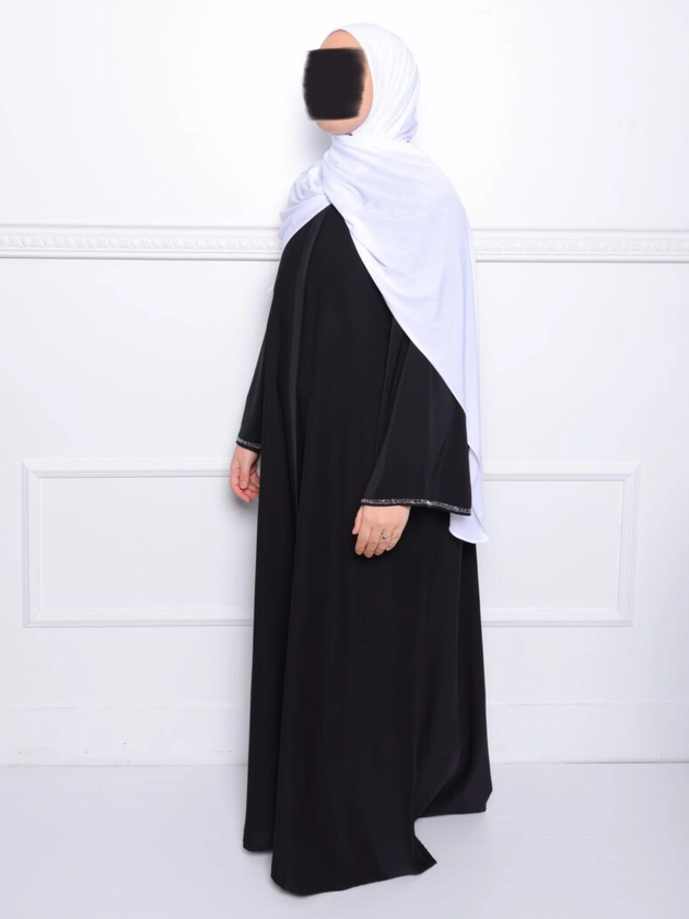 Abaya avec Liseret aux manches et ceinture