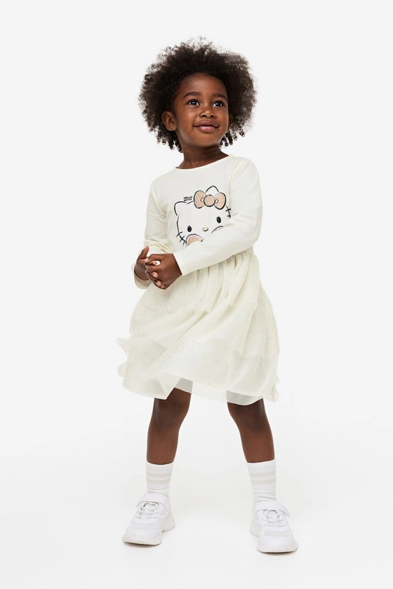 Tulle-skirt dress - White/Hello Kitty - Kids | H&M GB