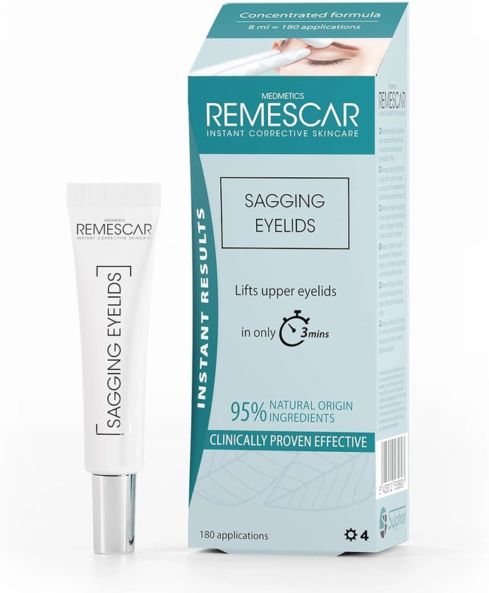 Remescar Paupières tombantes 8 ml - Crème d'effet lifting pour réduire les poches testée cliniquement - Crème pour les yeux