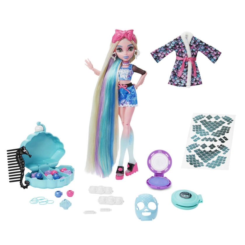 Monster High Doll, Lagoona Blue Spa Day Set with Wear and Share Accessories