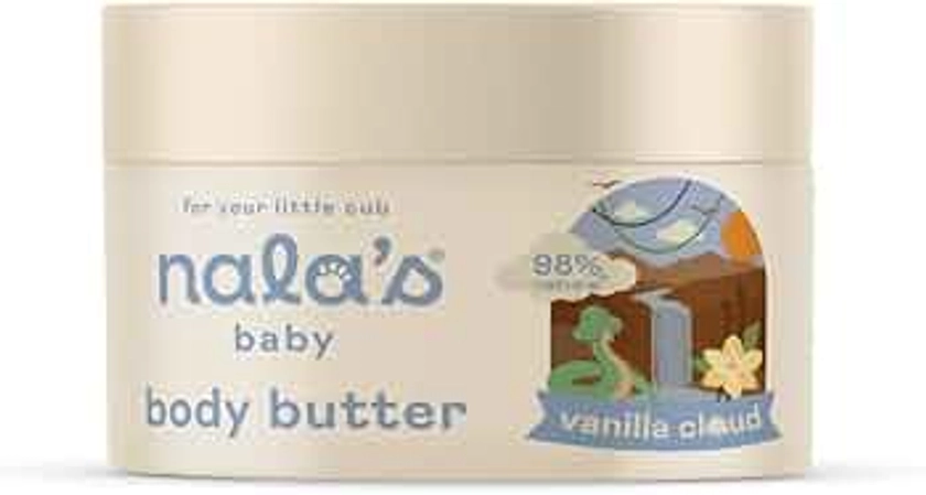 Nala's Baby Body Butter Vanilla Cloud | Allergen-Free Sweet Vanilla Fragrance | 98% Natural | Dermatologically-tested and Paediatrician-approved | Vegan | 200ml | Nalas Baby