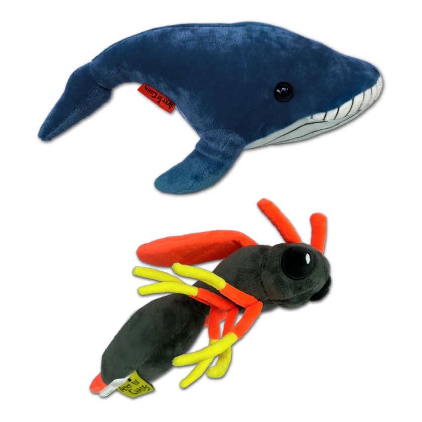 Custom Whale & Wasp Collectible Plushie Set