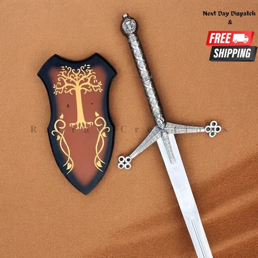 Handmade Scottish Claymore Sword Stainless Steel Medieval Highland Claymore Sword Wall Decor Birthday and Groomsmen Gift