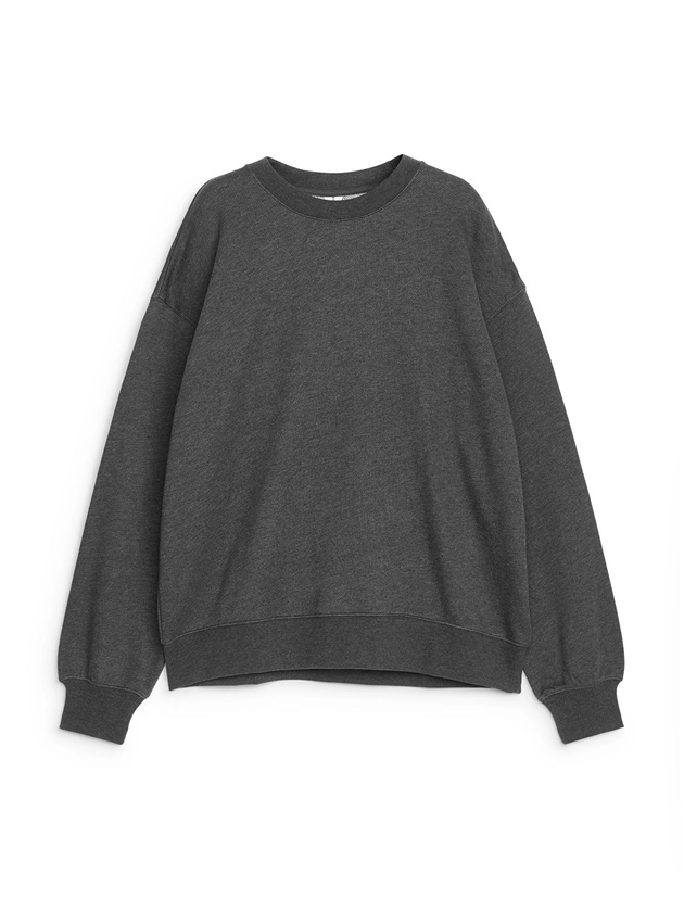 Soft Sweatshirt - Dark Grey Melange - ARKET PL