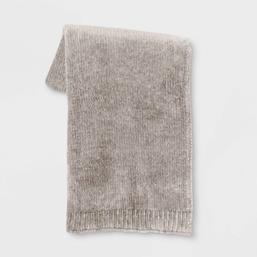 50&#34;x60&#34; Shiny Chenille Throw Blanket Neutral - Project 62&#8482;