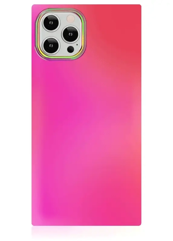 Pink Iridescent Satin SQUARE iPhone Case