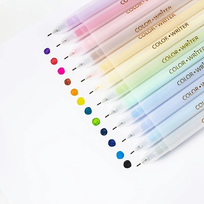 12pcs Box 0 5mm Jelly Color Marker Pen Set Student Office Supplies - Office & School Supplies - Temu
