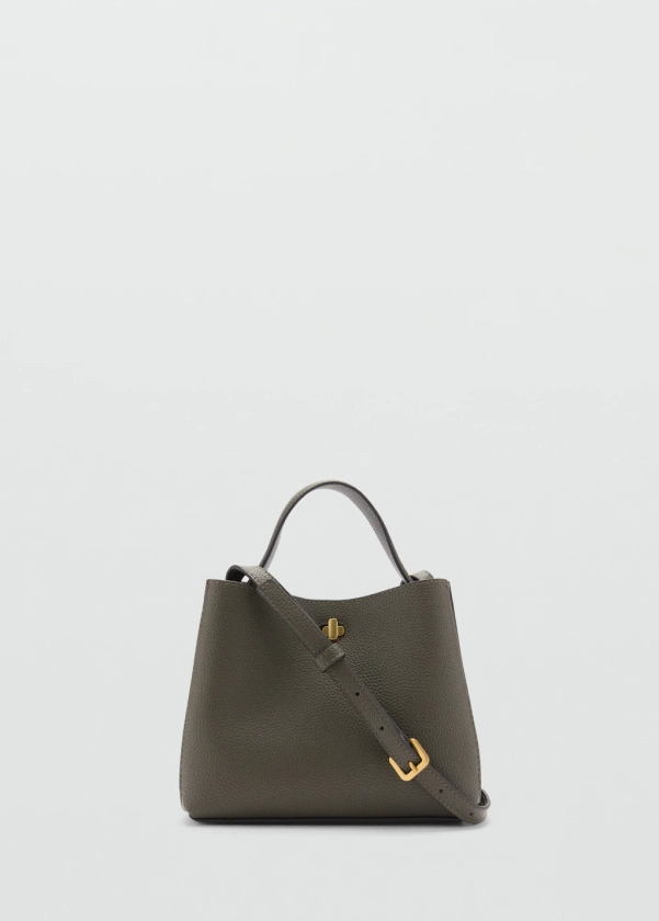 Mini sac cabas détail métallique - Femme | MANGO France métropolitaine