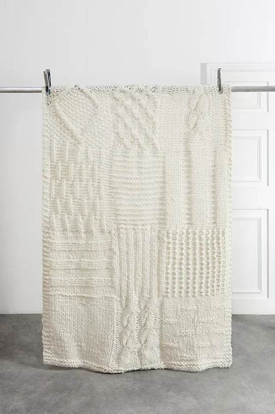 Ecru Chunky Knit Throw