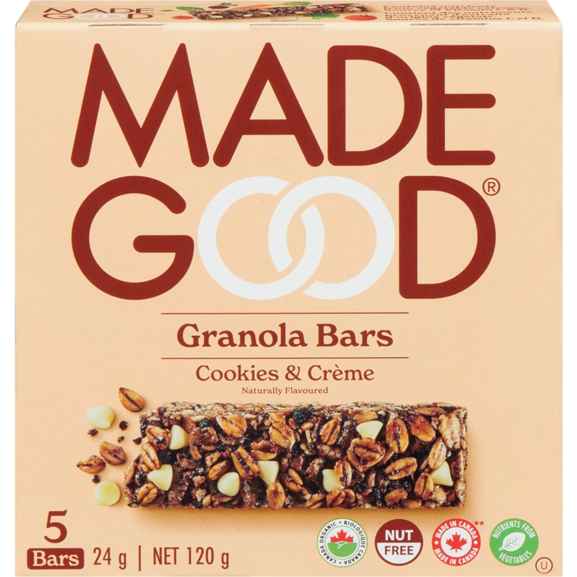 Made Good Cookies & Crème Granola Bars - 120 g | Real Canadian Superstore