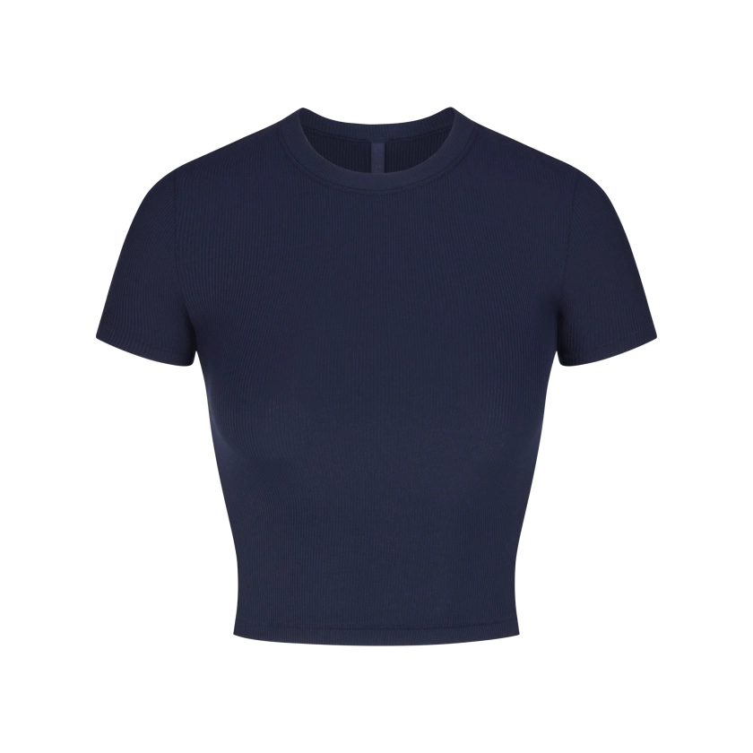 SOFT LOUNGE CROPPED T-SHIRT | NAVY