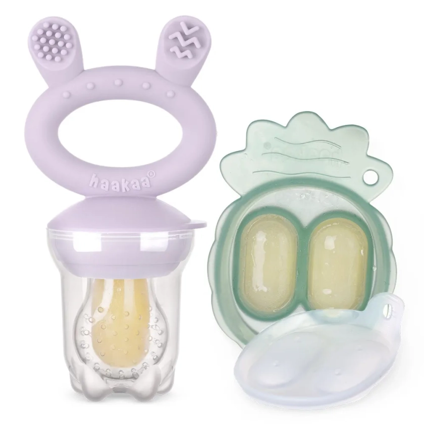 Haakaa Freeze-N-Feed Mini Combo-Lavender & Pea Green | Feeding Sets | Baby Bunting AU