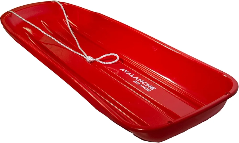 Avalanche Brands - Classic 48" Downhill Toboggan Snow Sled Includes Pull Rope and Handles