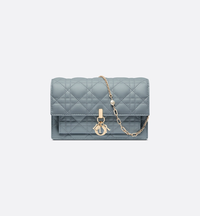 My Dior Daily Chain Pouch Cloud Blue Cannage Lambskin | DIOR