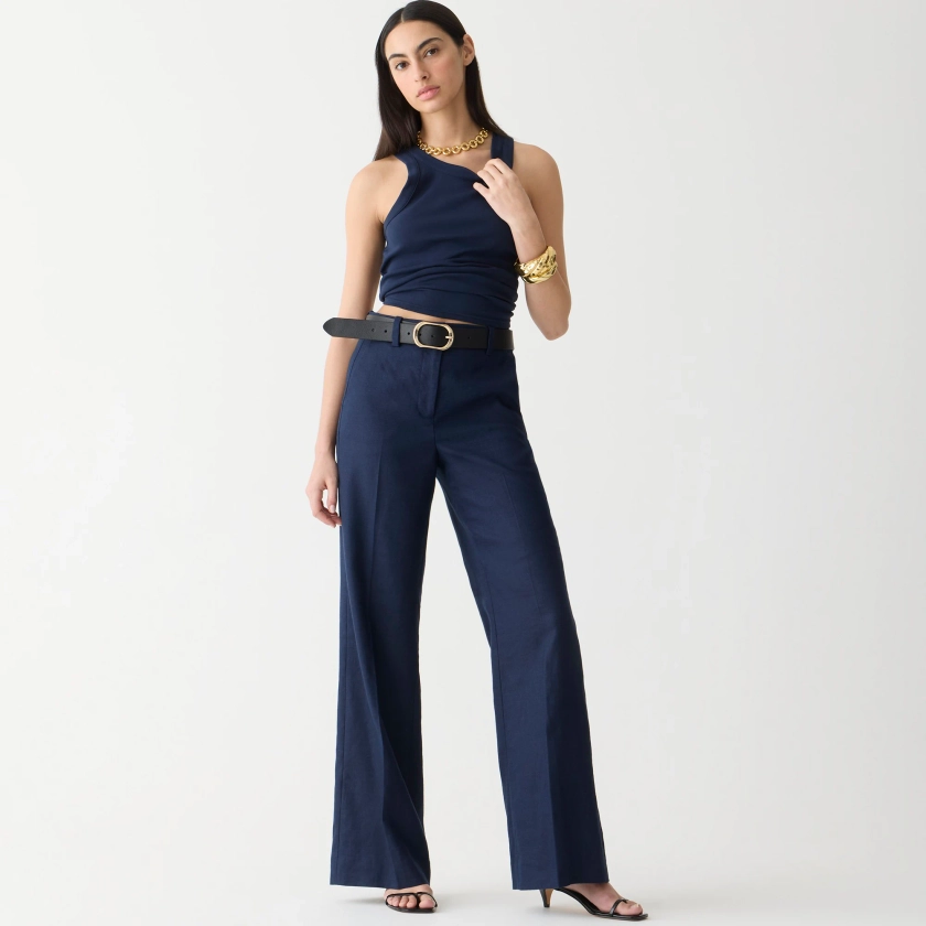 Carolina flare pant in stretch linen blend