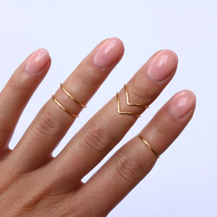 Midi Rings Boho Chic Jewelry Knuckle Ring Set Stacking Bohemian Gold Silver Rings Minimalistic Wire Wrap Ring Midi Ring Set - Etsy