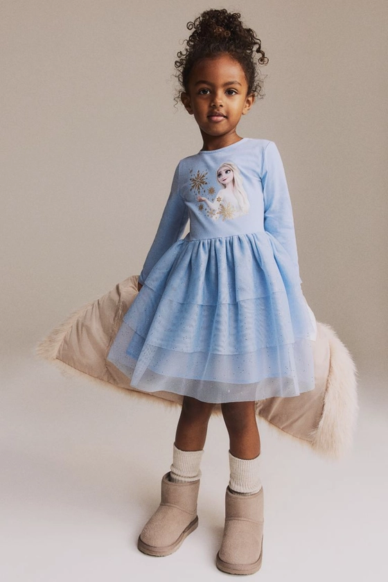 Tulle Skirt Dress - Blue/Frozen - Kids | H&M AU