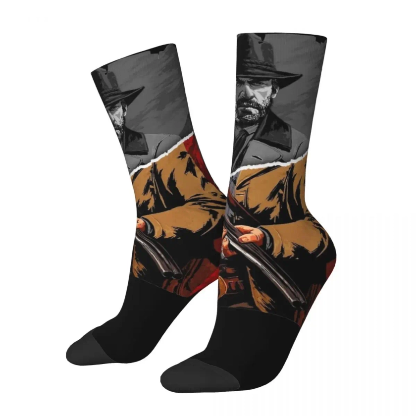 Chaussettes à tube moyen pour hommes et femmes, Arthur Morgan Red Frequency Redemptions Merch, Cosy Action Game, Graphic, Soft, Emergency Gift