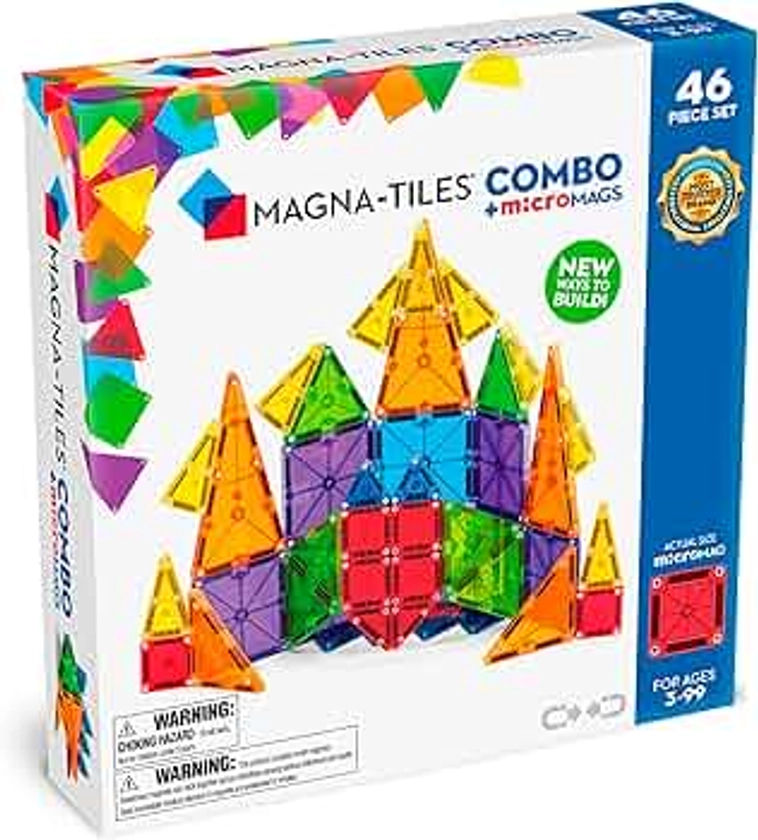 MAGNA-TILES® Combo 46-Piece Magnetic Construction Set, The Original Magnetic Building Brand