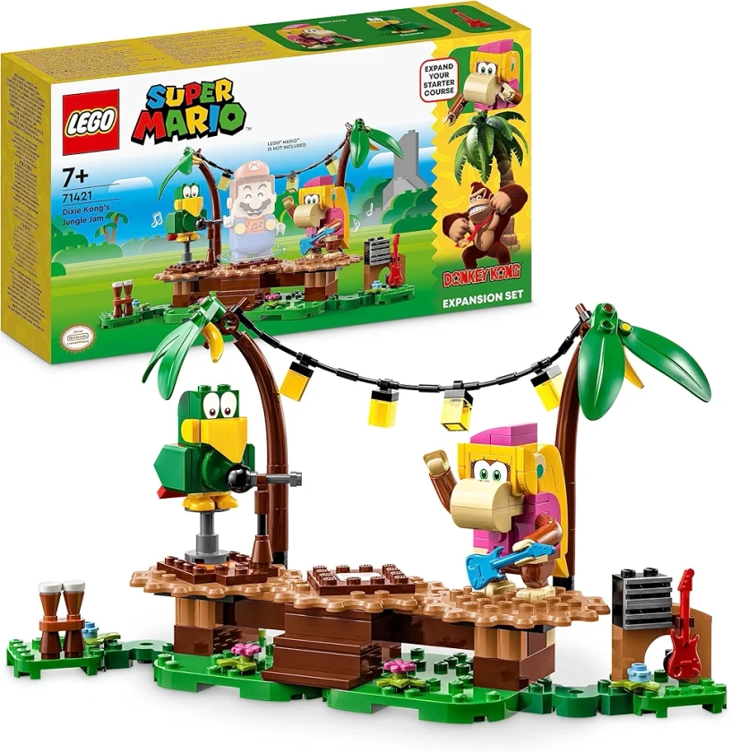 LEGO Super Mario Uitbreidingsset: Dixie Kongs Jungleshow, Set met Squawks de Papegaai Dieren Figuur, Speelgoed voor Kinderen Om Te Combineren met een Startset, Cadeau voor Jongens en Meisjes 71421