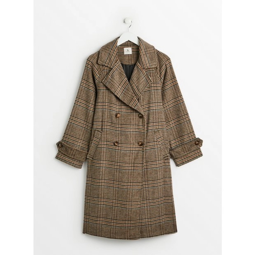 Buy PETITE Brown Heritage Check Trench Coat 18 | Jackets | Tu