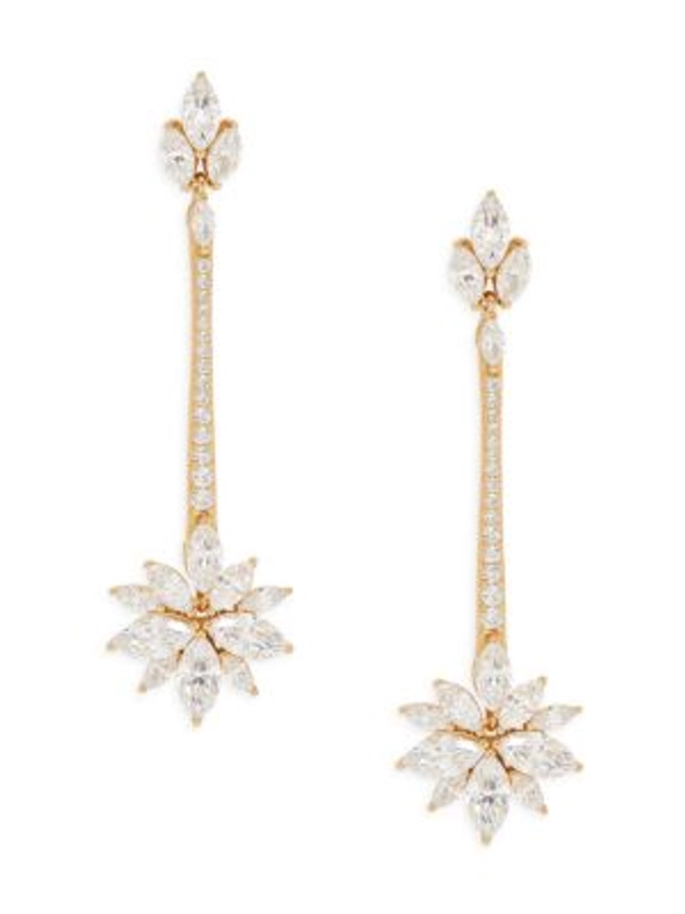 Adriana Orsini Avalanche 18K Goldplated Sterling Silver & Cubic Zirconia Pendulum Earrings on SALE | Saks OFF 5TH
