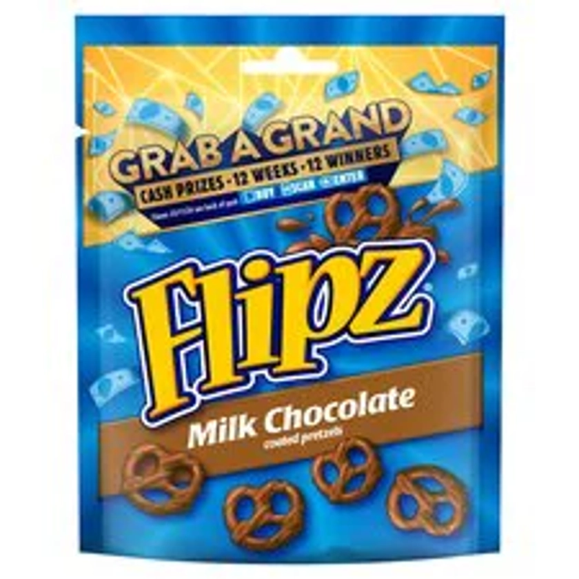 Flipz Milk Chocolate Coated Pretzels 90G