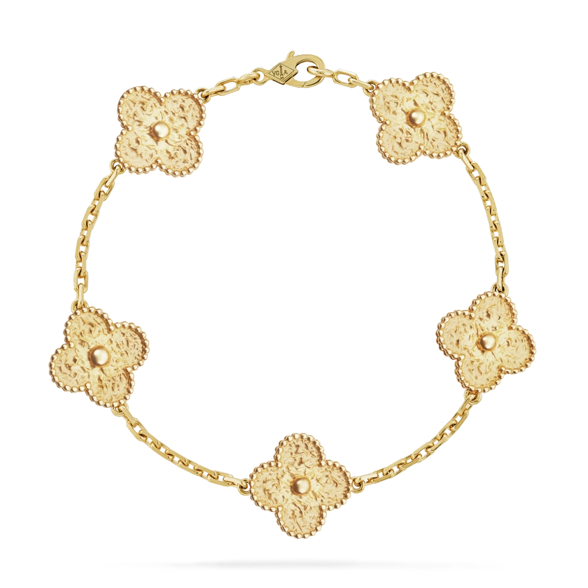 Vintage Alhambra bracelet, 5 motifs 18K yellow gold - Van Cleef & Arpels