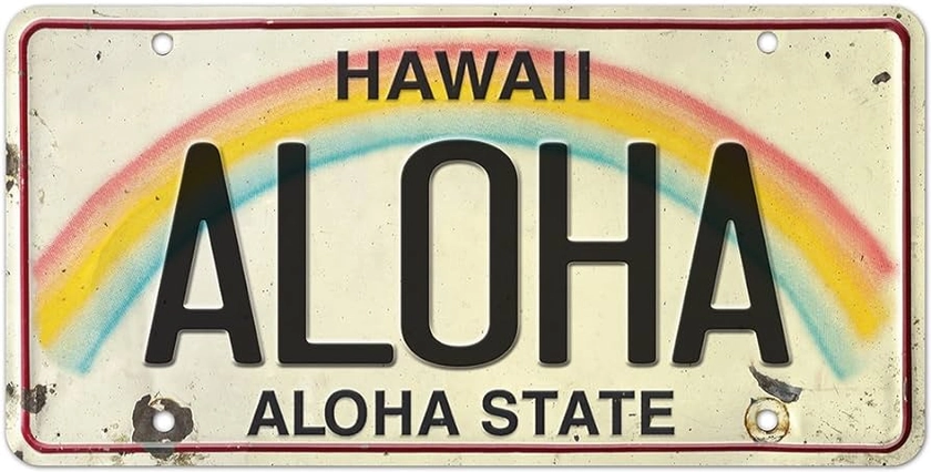 Pacifica Island Art 6 x 12in Vintage Hawaiian Embossed License Plate - Aloha