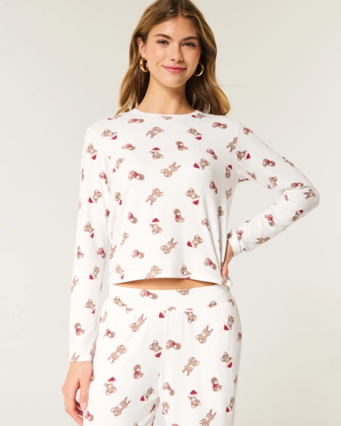 Women's Cozy Long-Sleeve Pajama Shirt | Women's Tops | HollisterCo.com