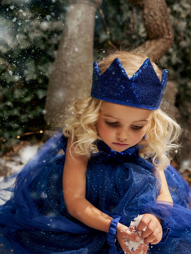 Déguisement de princesse avec voile et couronne bleu - Vertbaudet