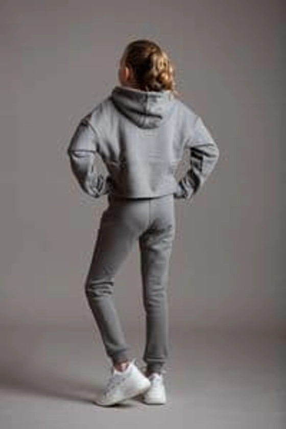 Misty Grey Script Jogger Set - Child INT 26"/ CME 28"