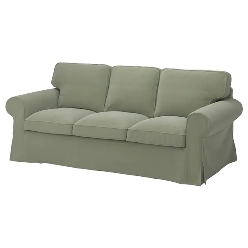 EKTORP cover for 3-seat sofa, Hakebo grey-green - IKEA